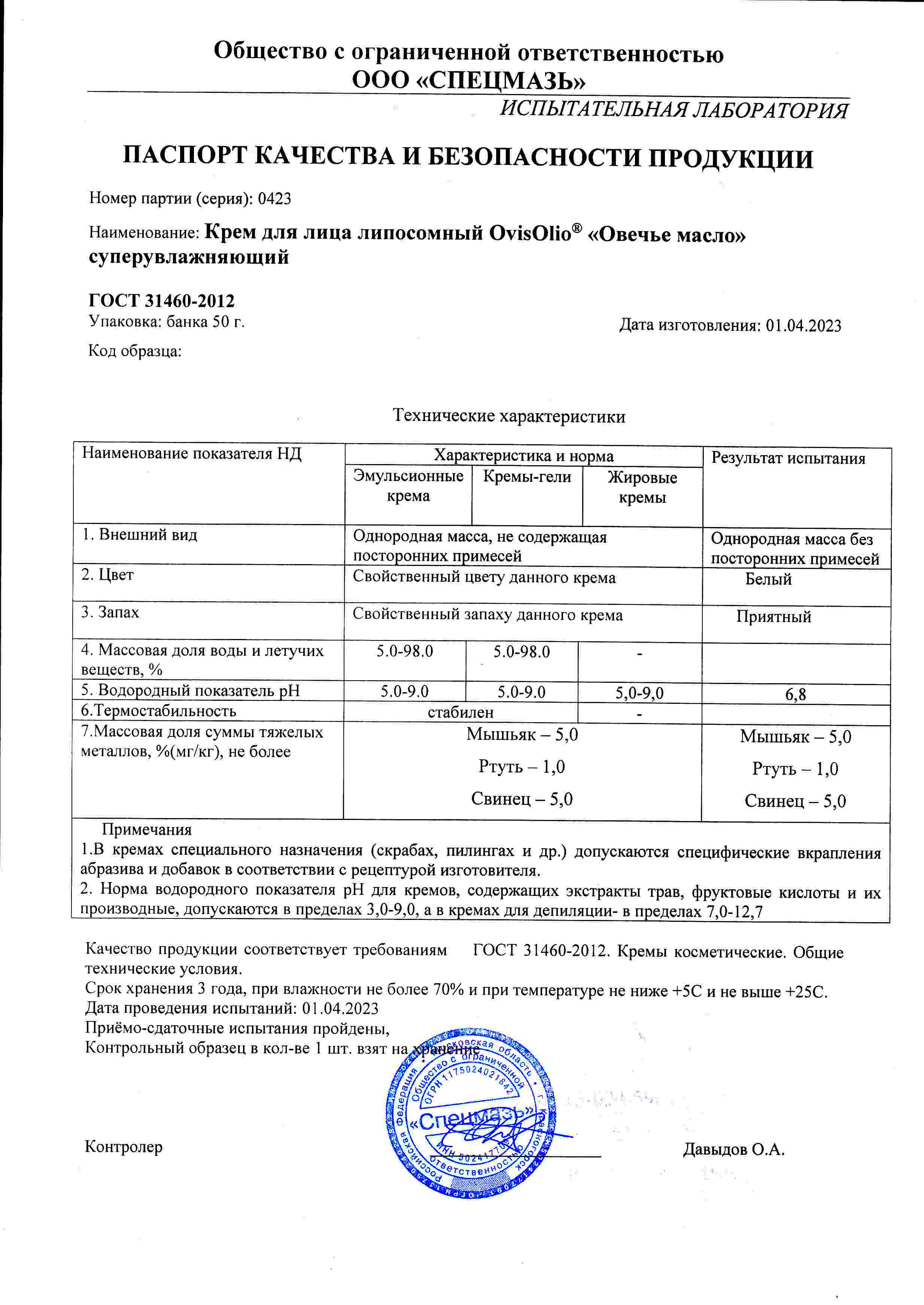 Паспорт №042023